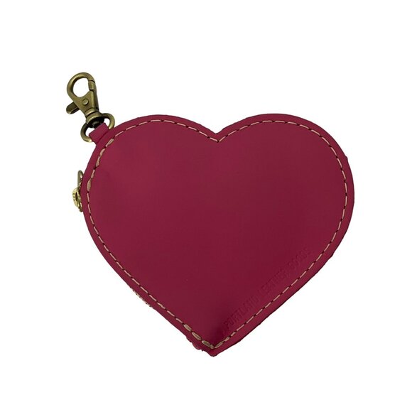 Portland Leather Goods Heart Hot Pink Bag Charm Leather Coin Pouch - Picture 1 of 11